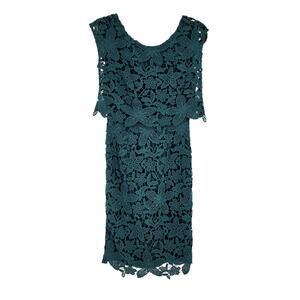 black lace dress with red flowers Black And Red Floral Lace Aida Mini Dress main image 1